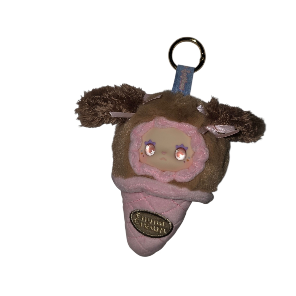 Lovely Emma Scoop Ice Cream Series Plush Pendant - Brownie Puppy